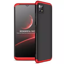 Ультратонкий чехол бампер для Samsung Galaxy A22 5G GKK Dual Armor Black / Red (Черный / Красный)