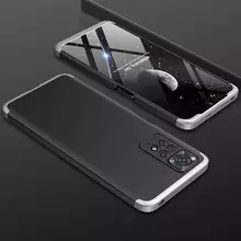 Ультратонкий чехол бампер для Xiaomi Redmi Note 11 / Redmi Note 11S GKK Dual Armor Black / Silver (Черный / Серебристый)