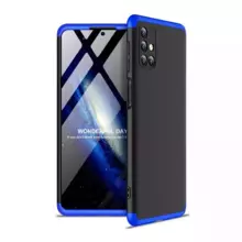 Ультратонкий чехол бампер для Xiaomi Poco M5 GKK Dual Armor Black / Blue (Черный / Синий)