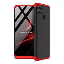 Ультратонкий чехол бампер для Realme C25 GKK Dual Armor Black / Red (Черный / Красный)