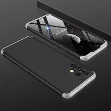 Ультратонкий чехол бампер для Samsung Galaxy A23 5G / Galaxy A23 GKK Dual Armor Black / Silver (Черный / Серебристый)