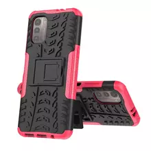 Противоударный чехол бампер для Nokia G11 / Nokia G21 Nevellya Case (встроенная подставка) Pink (Розовый) 
