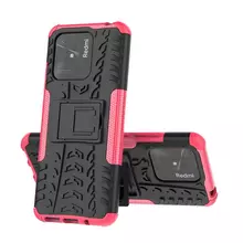 Противоударный чехол бампер для Xiaomi Poco C40 / Redmi 10C Nevellya Case (встроенная подставка) Pink (Розовый)
