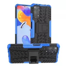 Противоударный чехол бампер для Xiaomi Redmi Note 11 / Redmi Note 11S Nevellya Case (встроенная подставка) Blue (Синий)