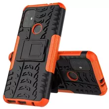 Противоударный чехол бампер для Nokia G50 Nevellya Case (встроенная подставка) Orange (Оранжевый)