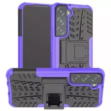 Противоударный чехол бампер для Samsung Galaxy S23 Nevellya Case (встроенная подставка) Purple (Пурпурный) 