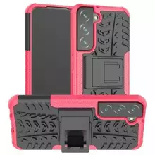 Противоударный чехол бампер для Samsung Galaxy S23 Plus Nevellya Case (встроенная подставка) Pink (Розовый) 