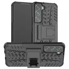 Противоударный чехол бампер для Samsung Galaxy S23 Plus Nevellya Case (встроенная подставка) Black (Черный) 