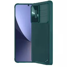 Противоударный чехол бампер Nillkin CamShield Leather для Xiaomi 12 / 12S / 12X Green (Зеленый)