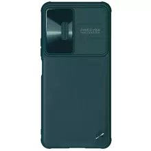 Противоударный чехол бампер Nillkin CamShield Leather для Xiaomi Redmi K50 / Xiaomi Redmi K50 Pro Dark Green (Темно Зеленый)