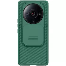 Противоударный чехол бампер Nillkin CamShield Pro (шторка на камеру) для Xiaomi 12S Ultra Green (Зеленый) 