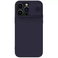 Противоударный чехол бампер Nillkin CamShield Silky Magnetic Silicone (шторка на камеру) для iPhone 14 Pro Max Dark Night Purple (Темно Фиолетовый)