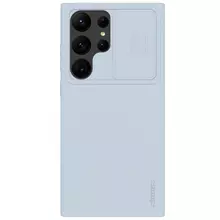 Противоударный чехол бампер Nillkin CamShield Silky Silicone (шторка на камеру) для Samsung Galaxy S23 Ultra Grey (Серый)