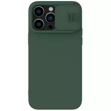 Протиударний чохол бампер Nillkin CamShield Silky Silicone (шторка на камеру) для iPhone 14 Pro Max Green (Зелений)