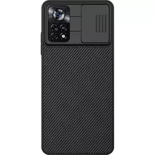 Противоударный чехол бампер Nillkin CamShield (шторка на камеру) для Xiaomi Poco X4 Pro 5G Black (Черный)
