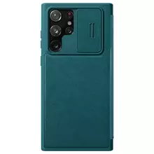 Чехол бампер Nillkin Qin Pro (plain leather) для Samsung Galaxy S23 Ultra Green (Зеленый)