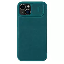 Чехол бампер Nillkin Qin Pro (plain leather) для iPhone 14 Green (Зеленый)