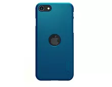 Противоударный чехол бампер Nillkin Super Frosted Shield (с вырезом под бренд) для iPhone 8 / iPhone SE 2020 / iPhone SE 2022 Blue (Синий) 