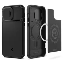 Противоударный чехол бампер Spigen Optik Armor MagSafe для iPhone 14 Pro Max Black (Черный) ACS04848