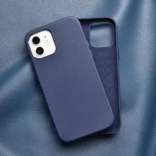 Чехол бампер для iPhone 13 Pro WiWU Calfskin Leather Case Blue (Синий)