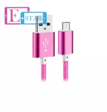 Кабель для заряджання та передачі даних Anomaly тканинна обплетення USB Type C для смартфонів та телефону 1 м Pink (Рожевий)