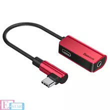Переходник Baseus L45 Type-c to Type-c Charging + 3.5mm Audio Music Adapter Converter Red (Красный)