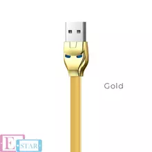 Кабель для зарядки и передачи данных Hoco U14 Steel Man 2in1 Lightning Micro USB Gold (Золото)