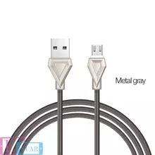 Кабель для заряджання та передачі даних Hoco U25 Golden Armor USB to Micro-USB Metal Grey (Сірий)