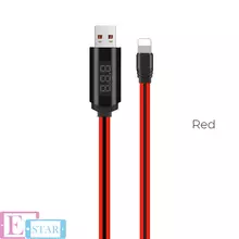 Кабель для зарядки и передачи данных Hoco U29 LED USB to Lightning Red (Красный)