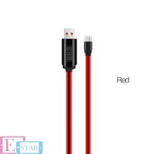 Кабель для зарядки и передачи данных Hoco U29 LED USB to Micro-USB Red (Красный)
