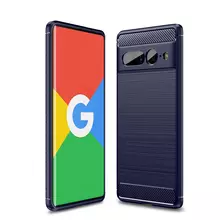 Противоударный чехол бампер для Google Pixel 7 Pro iPaky Carbon Fiber Blue (Синий) 