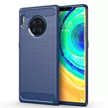 Противоударный чехол бампер для Huawei Mate 50 Pro iPaky Carbon Fiber Blue (Синий)