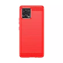 Противоударный чехол бампер для Motorola Moto G72 iPaky Carbon Fiber Red (Красный)