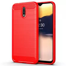 Противоударный чехол бампер для Nokia C01 Plus iPaky Carbon Fiber Red (Красный)