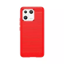 Противоударный чехол бампер для Xiaomi 13 Pro iPaky Carbon Fiber Red (Красный)