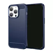 Противоударный чехол бампер для iPhone 14 Pro iPaky Carbon Fiber Blue (Синий)