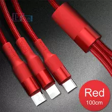 Кабель для зарядки Hoco X26 3 в 1 Three In One Speed Chargin Cable Red (Красный)