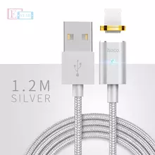 Магнитный кабель для зарядки смартфона Hoco U16 Magnetic Absorption Lightning to USB Glory Silver (Серебристый)