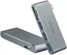 Мультиадаптер Anomaly Combo USB хаб и кард-ридер 5 в 1 Type-С Gray (Серый)