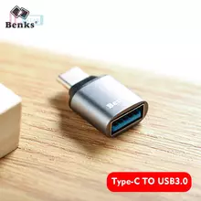 Переходник Benks Type-C to USB 3.0 OTG Adapter для планшетов и смартфонов Gray (Серый)