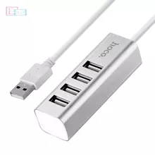 USB хаб Hoco 4 USB HB1 Line Machine Silver (Сріблястий) USB хаб Hoco 4 USB HB1 Line Machine Silver (Сріблястий)