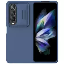 Противоударный чехол бампер Nillkin CamShield Silky Silicone (шторка на камеру) для Samsung Galaxy Z Fold 4 Blue (Синий)