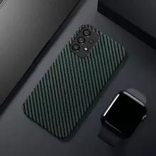 Ультратонкий чехол бампер для Samsung Galaxy S23 Ultra Anomaly PC Carbon Green (Зеленый)