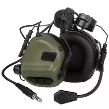 Активные наушники тактические EARMOR M32H на шлем fast крепление EXFIL с микрофоном Foliage Green (Оливковый)
