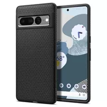 Противоударный чехол бампер Spigen Liquid Air для Google Pixel 7 Pro Matte Black (Матовый Черный) ACS04723