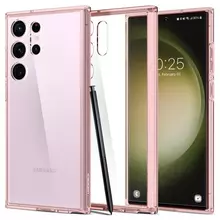Протиударний чохол бампер Spigen Ultra Hybrid для Samsung Galaxy S23 Ultra Rose Crystal (Рожевий) ACS06079
