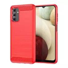 Противоударный чехол бампер для Samsung Galaxy A14 / A14 5G iPaky Carbon Fiber Red (Красный)