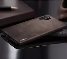 Чехол бампер для Samsung Galaxy A70 X-Level Leather Bumper Coffee (Кофейный)