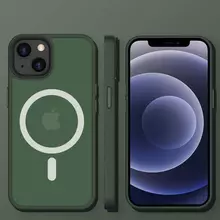 Чехол бампер для iPhone 13 Anomaly Metal Buttons with Magsafe Green (Зеленый)