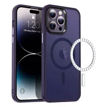 Чехол бампер для iPhone 13 Pro Max Anomaly Metal Buttons with Magsafe Dark Violet (Темно Фиолетовый)